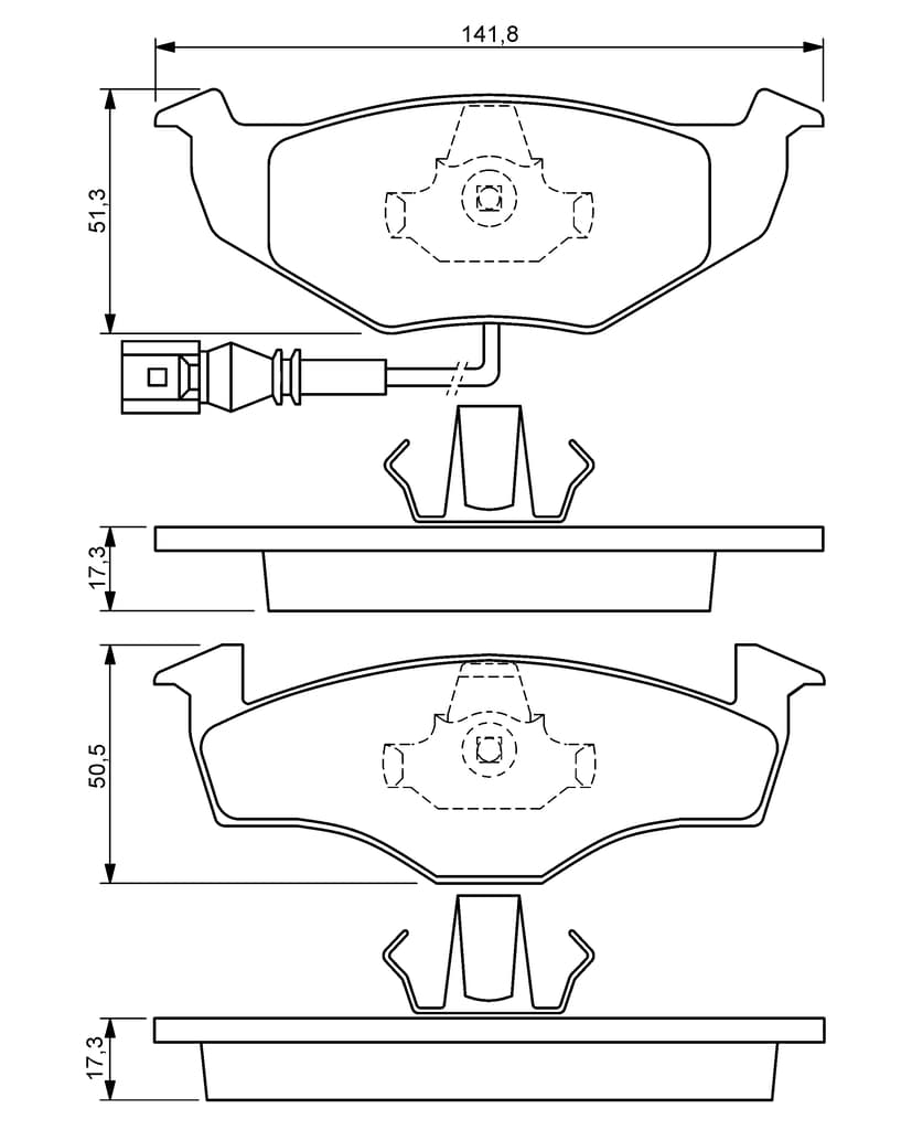 BOSCH Bosch Front Brake Pad Set 0986424723 for Selected VW Polo Models