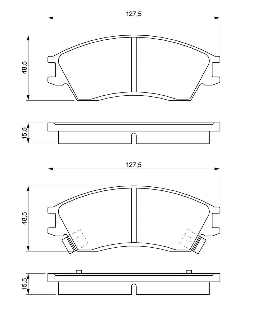 BOSCH Brake Pad Front Bosch Hyundai Accent 94- Getz Mk 1 03-06