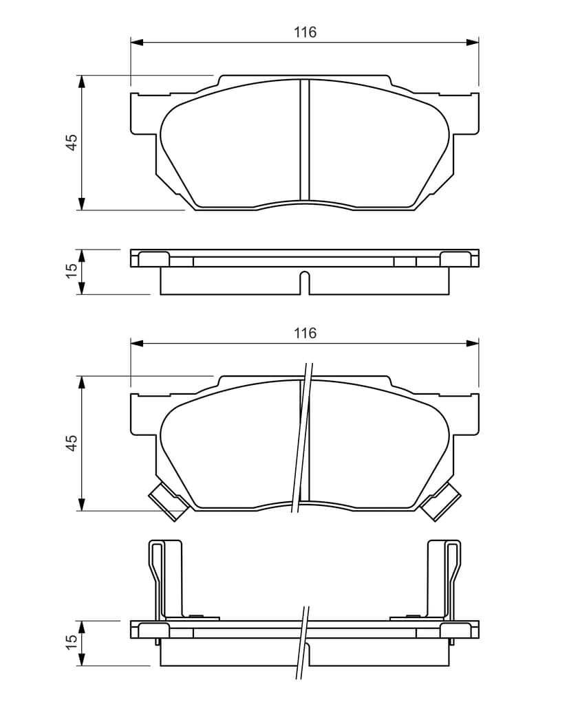 Brake Pad Front Bosch Honda Ballade 150 89-92 image 1