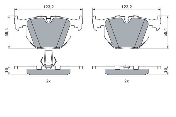 Brake Pad Rear Bosch BMW M3 M5 X3 X5 98- image 1