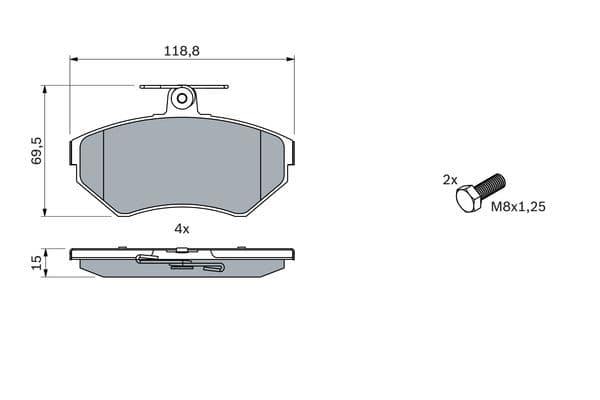 BOSCH Brake Pad Front Bosch VW Golf Jetta Polo Classic 94-03