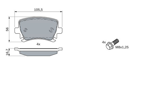 BOSCH Brake Pad Rear Bosch Audi A3 A4 A6 03- Golf 5 Scirocco 1.4 2.0Tdi