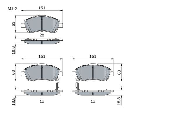 Brake Pad Front Bosch Toyota Avensis 2.0 2.2 D4D 2.4 Verso 06- image 1