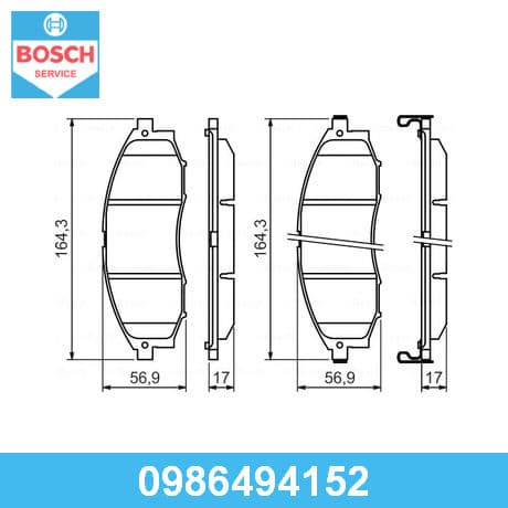 Brake Pad Front Bosch Nissan Navara (All Models) 10- Nissan NP300 14- image 1