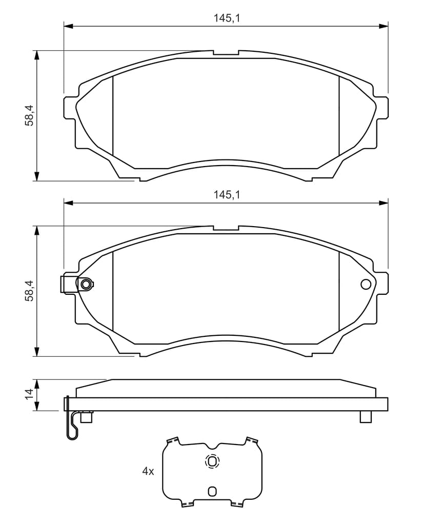 Brake Pad Front Bosch Ford Ranger & BT50 Pick Up (All Models) Double Piston 07-12 image 1
