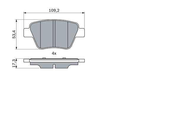 Brake Pad Rear Bosch Audi A1 1.2 1.4 1.6 TDI 11- A3 1.4 1.6 TDI 1.8 2.0 VW Caddy EOS Golf 6 Jetta 5 Jetta 6 Scirocco Touran image 1