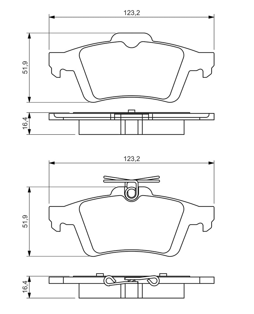 Brake Pad Rear Bosch Ford Focus 2 (All Models) Mazda 2 Peugeot image 1