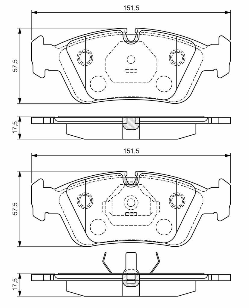 Brake Pad Front Bosch BMW 3 Series (E46) 5 Series (E39) X-3 Series 00- image 1