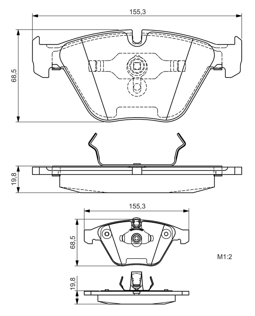 Brake Pad Front Bosch BMW 5 Series (E60 | E61) 7 Series (E65) image 1