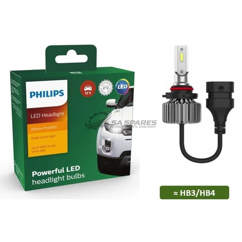 PHILIPS LED Philips HB3 | HB4 Ultinon Pro1000 6500K 1500lm 12V 17 W +160% more Light 1500Hrs Set of Two