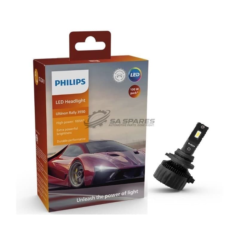 PHILIPS LED Philips HB3 | HB4 Ultinon Rally3550 6500K 4500lm 12&24V 50W +200% More Light 1500Hrs Set of Two Pro3550 OFFROAD ONLY!
