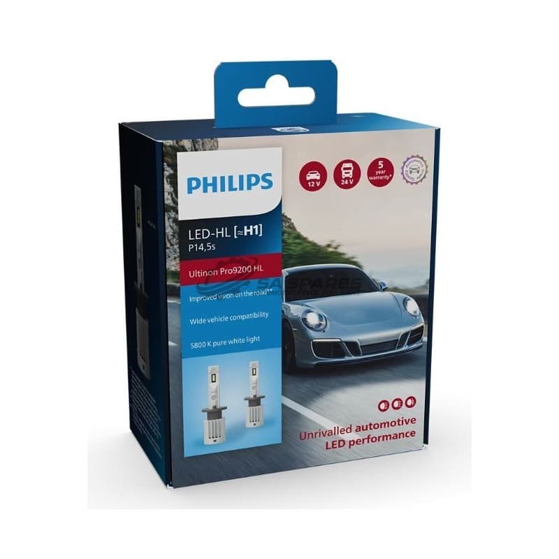 PHILIPS LED Philips H1 Ultinon Pro9200 HL 12 | 24V 10.5WU92 5800K 1550lm 5000hrs Set of Two