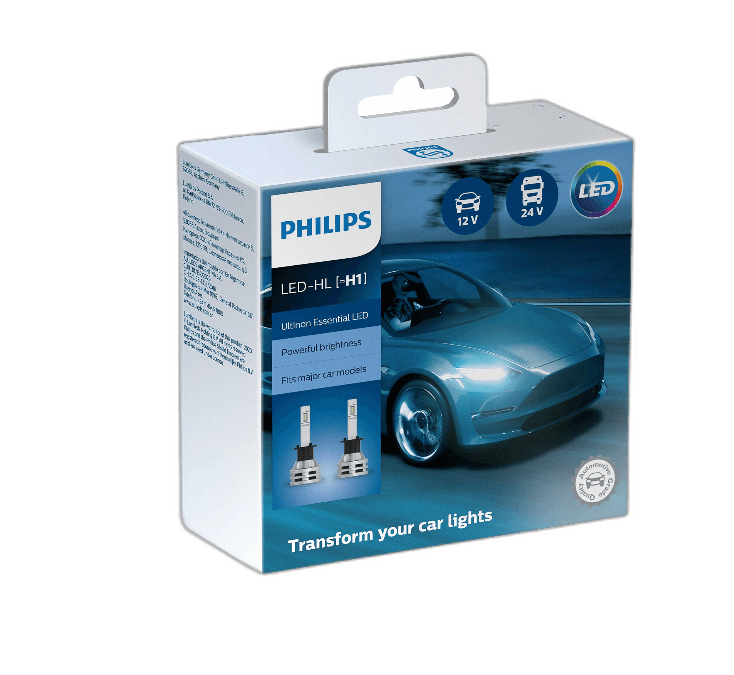 LED Philips H1 LED UltinonEssential 11258UE2X2 6500K 12V & 24V 20W +160% more light Set of two Kit 330031 thumbnail 2