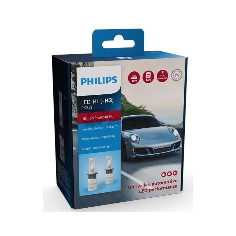 PHILIPS LED Philips H3 LED Ultinon Pro9200 HL 12 | 24V 9.5W U92 5800K 1150lm 5000hrs Set of Two