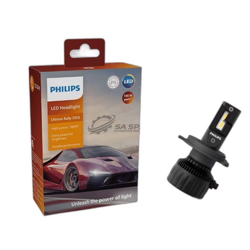 LED Philips H4 Ultinon Rally 3550 6500K 2600 | 4500lm 12&24V 50W +200% More Light 1500Hrs Set of Two Pro3550 OFFROAD ONLY! thumbnail 2