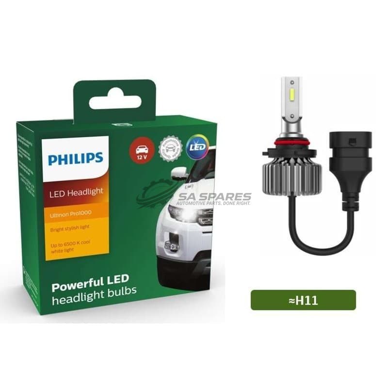 PHILIPS LED Philips H11 Ultinon Pro1000 FOGLAMP 6500K 1500lm 12V 20W +160% More Light1500Hrs Set of Two