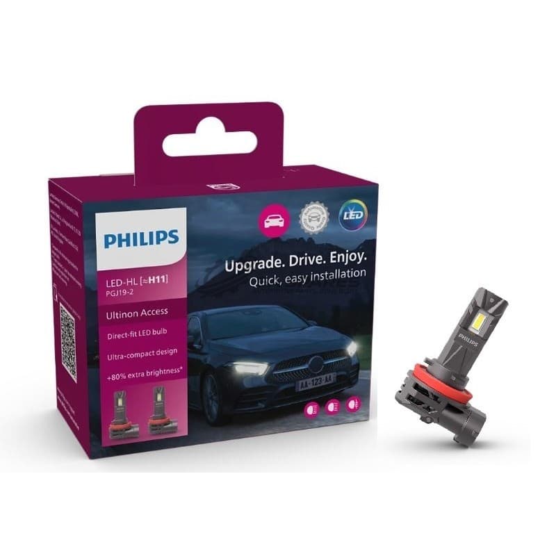 PHILIPS LED Philips H11 UltinonAccess Pro2500 12V LED 20W 6000K 1800l +80% more light 1500Hrs Set of Two