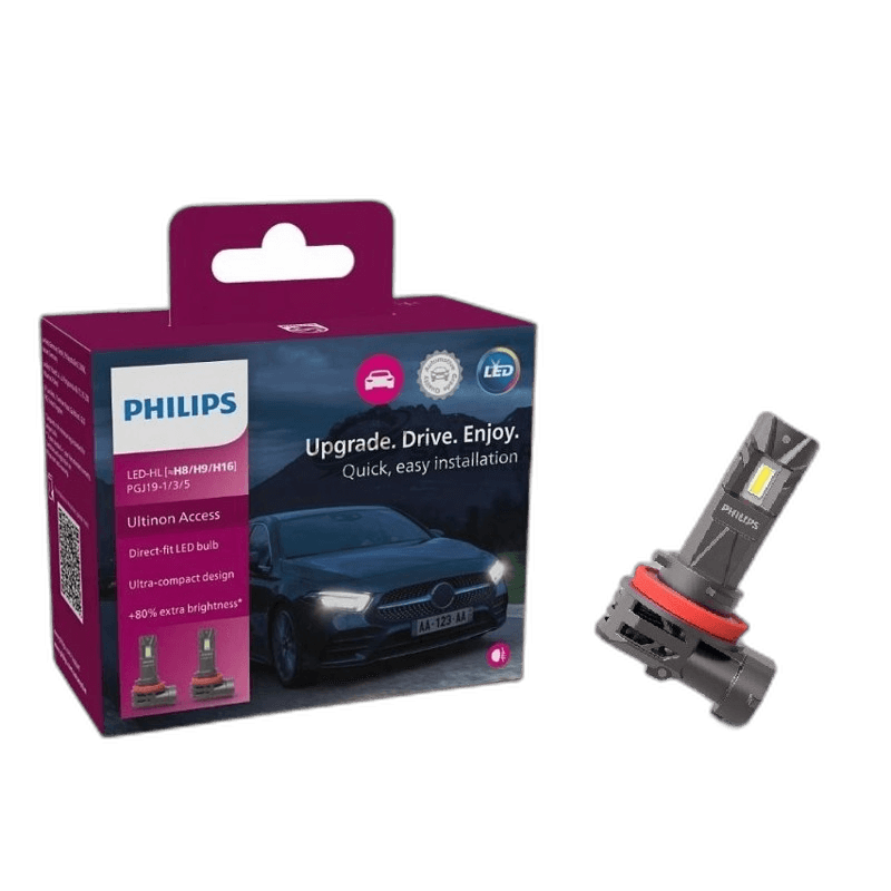 LED Philips H8 | H9 | H11 | H16 UltinonAccess Pro2500 6000K 1800lm 12V 20W +80% more Light 1500Hrs Set of Two thumbnail 2