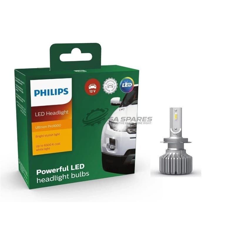 PHILIPS LED Philips H7 Ultinon Pro1000 6500K 1500lm 12V 16W +160% More Light 1500Hrs Set of Two