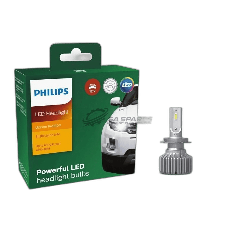 LED Philips H7 Ultinon Pro1000 6500K 1500lm 12V 16W +160% More Light 1500Hrs Set of Two thumbnail 2