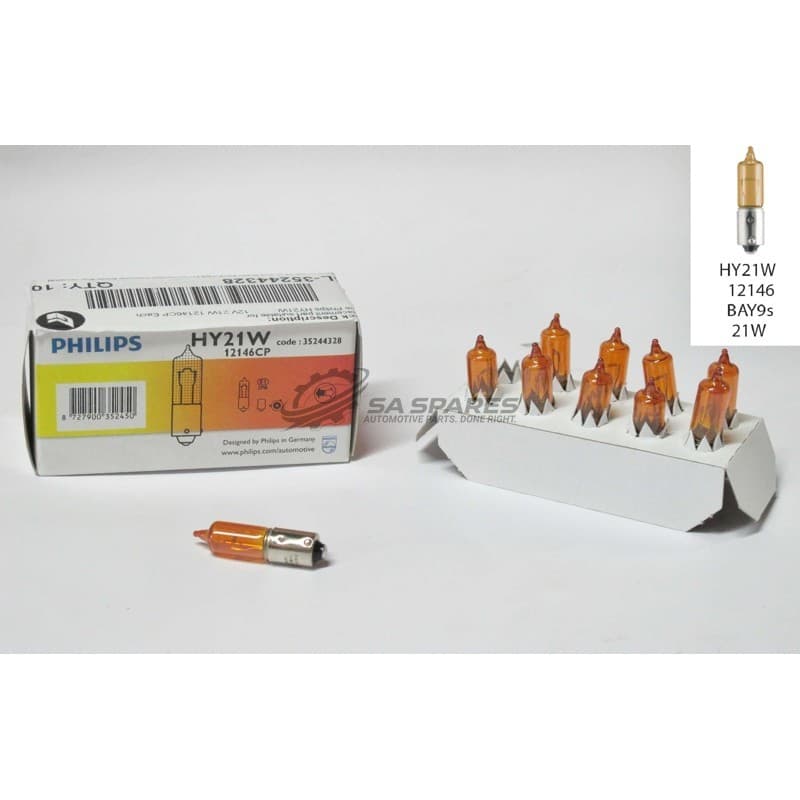 Globe Philips HY21W 12V 21W 12146CP Amber Each image 1