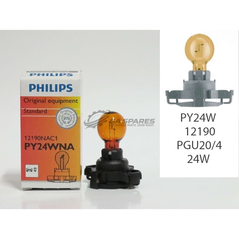 Globe Philips PY24W 12V 24W Amber | Orange 12190NAC1 Each Hi Per Vision HiPerVision image 1