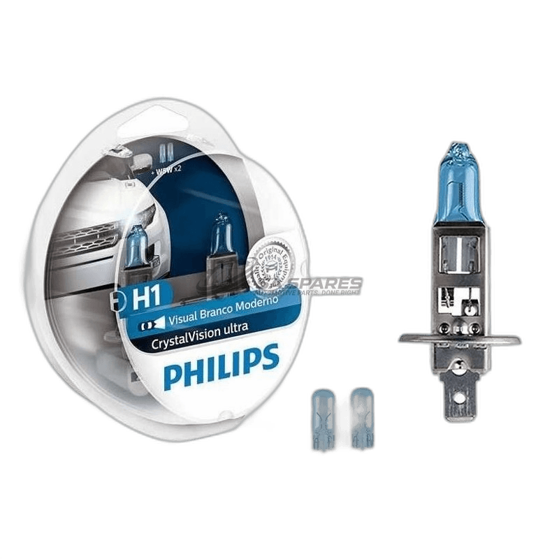 Globe Philips H1 CrystalVision Ultra 12V 55W 12258CVUSM Set of Two + W5W thumbnail 2