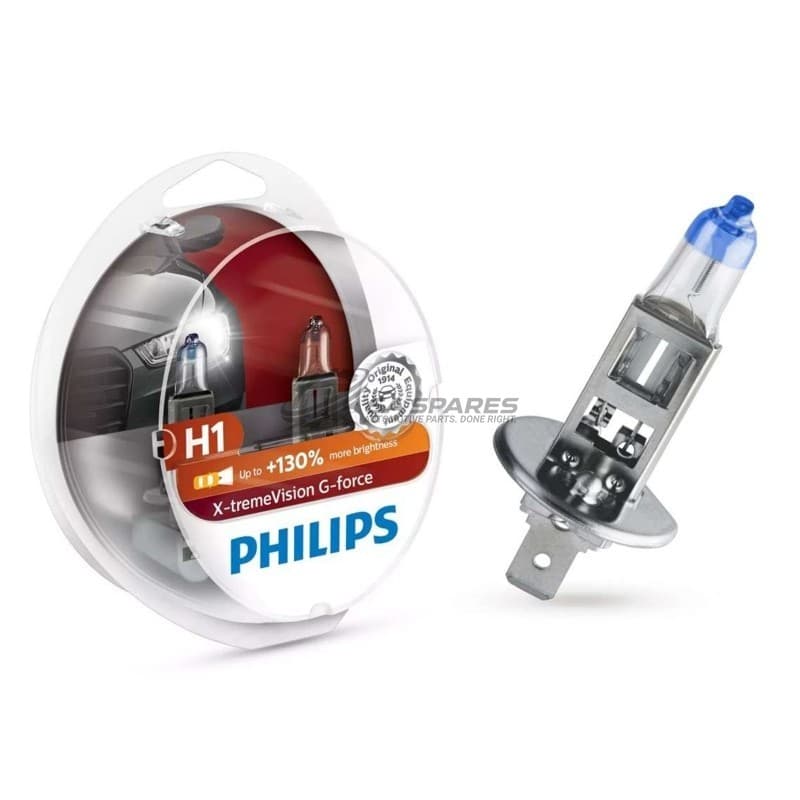 Globe Philips H1 XtremeVision G-FORCE +130% 12V 55W 12258XV+E2 SET OF TWO 35520828 image 1