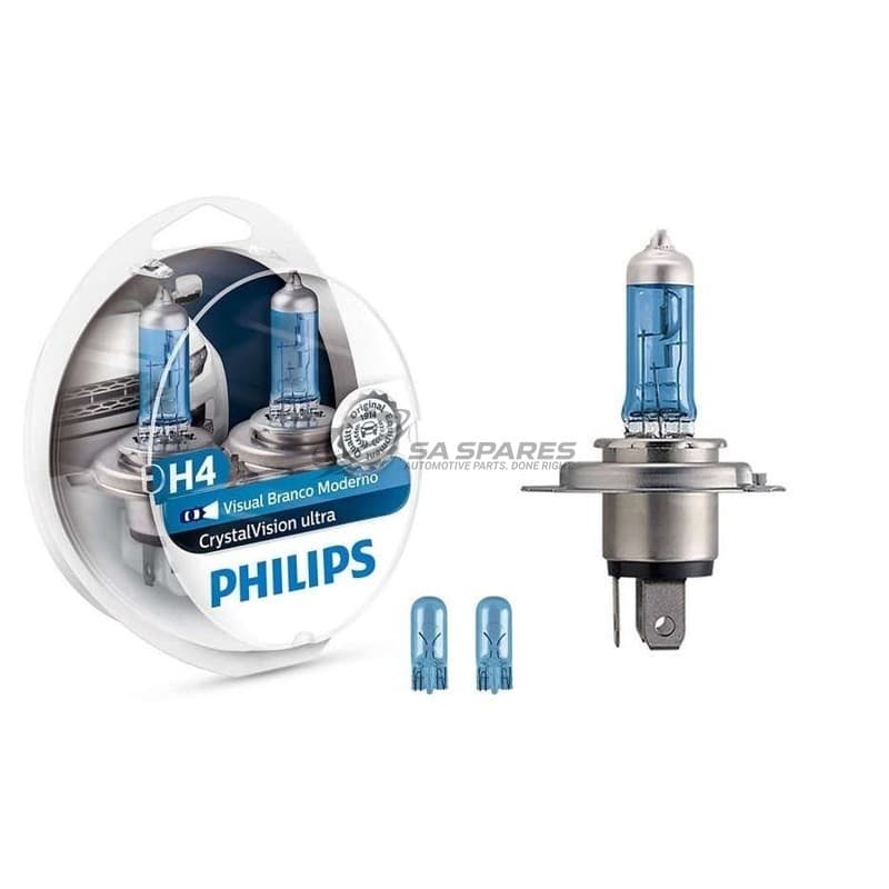 Globe Philips H4 CrystalVision Ultra 12V 60 | 55W 12342CVUSM Set of Two + W5W image 1