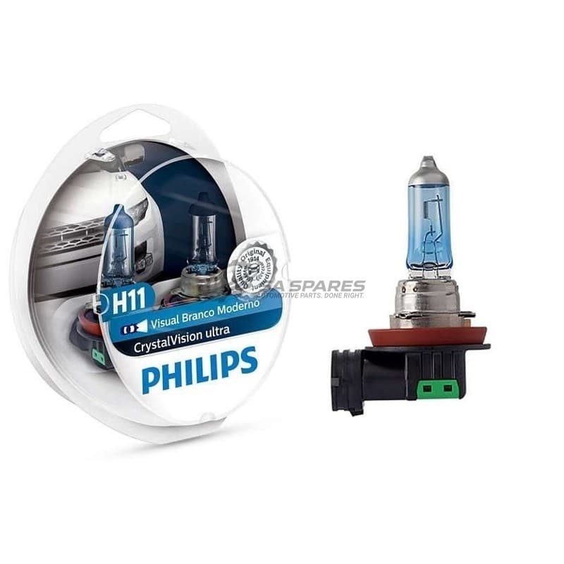 Globe Philips H11 CrystalVision Ultra 12V 55W 12362CVUSM Set of two + W5W image 1