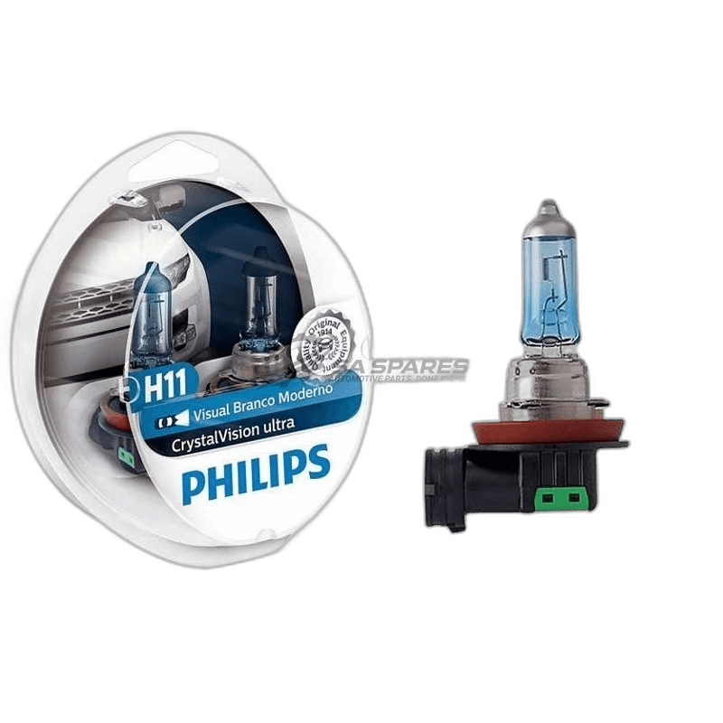Globe Philips H11 CrystalVision Ultra 12V 55W 12362CVUSM Set of two + W5W thumbnail 2