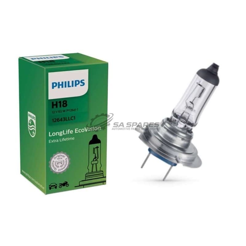 Globe Philips H18 LongLife EcoVision 12V 65W 12643LLC1 Each 35603830 image 1