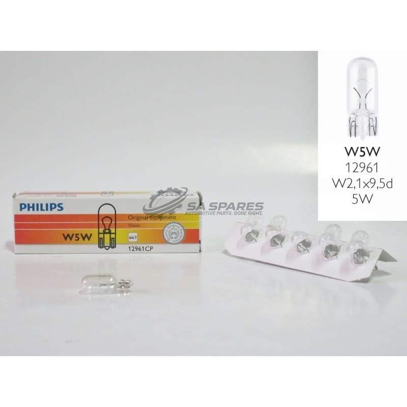 Globe Philips W5W 12V 5W 12961CP Each Parklight image 1