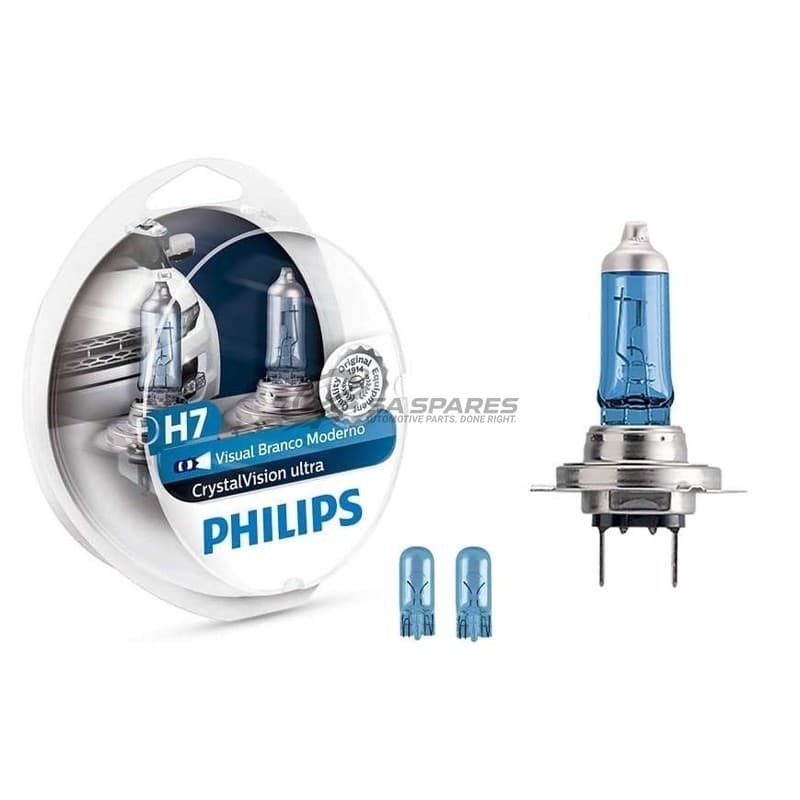 PHILIPS Globe Philips H7 CrystalVision Ultra 12V 55W 12972CVUSM Set of Two + W5W