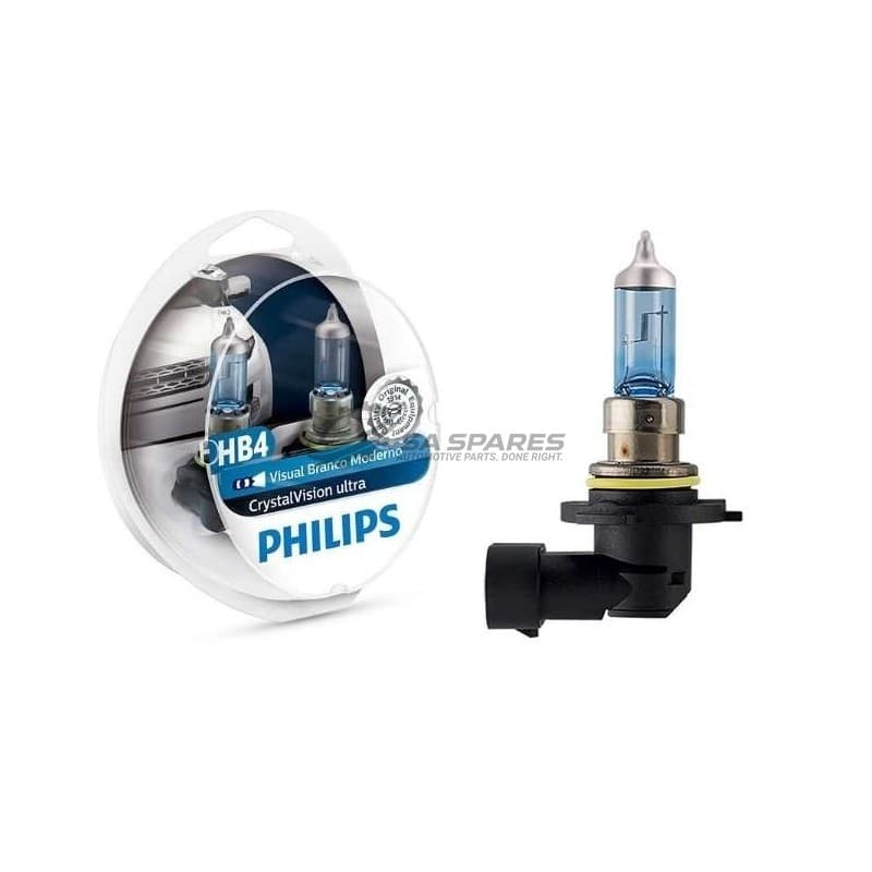 PHILIPS Globe Philips HB4 CrystalVision Ultra 12.8V 55W Halogen 9006CVUSM Set of Two + W5W