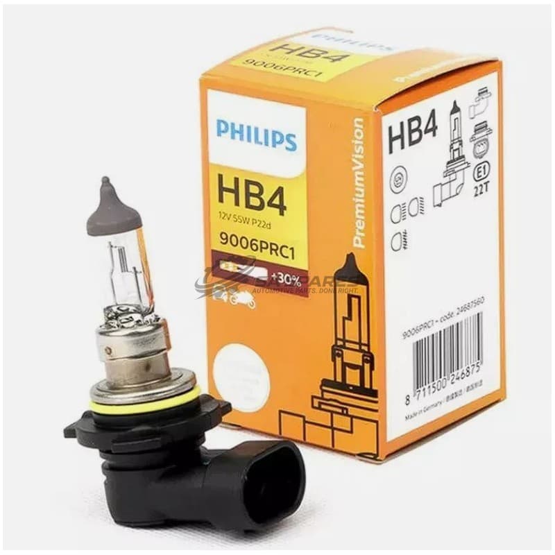 PHILIPS Globe Philips HB4 Vision 12V 55W Halogen 9006PRC1 Each