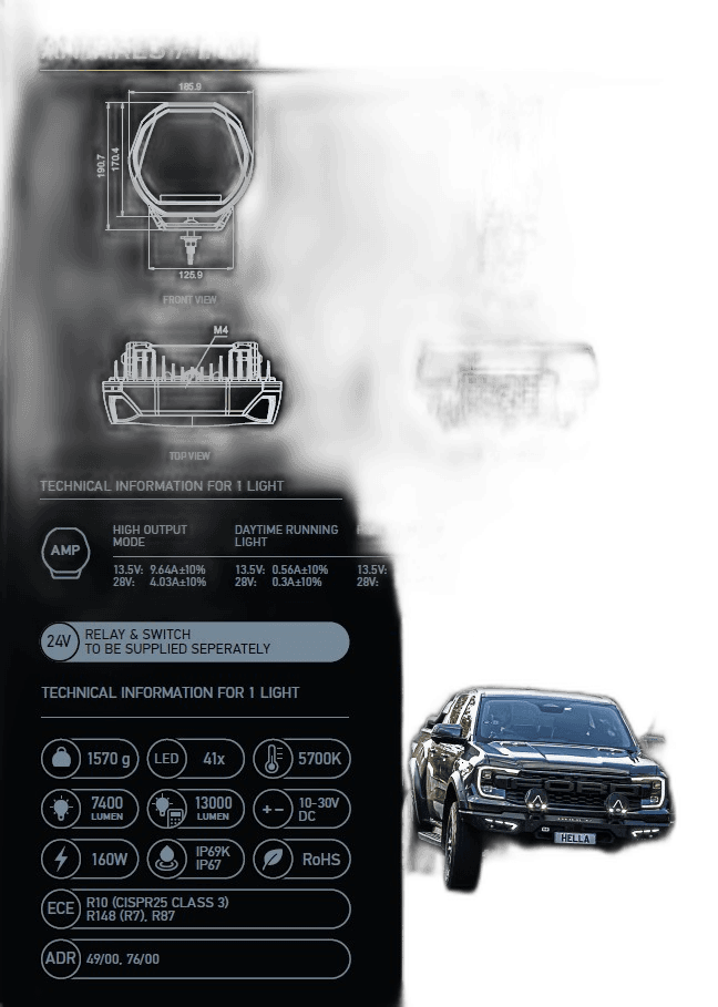 HELLA ANTARES 7" LED Aux Lamp Set thumbnail 7