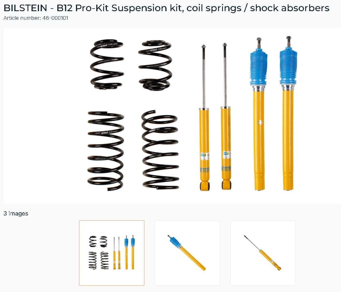 BILSTEIN B12 Suspension Kit - not adj 200 | 300mm BMW 3 Series E30 with 51mm Ø Front strut 200 mmFr 300mm Rear