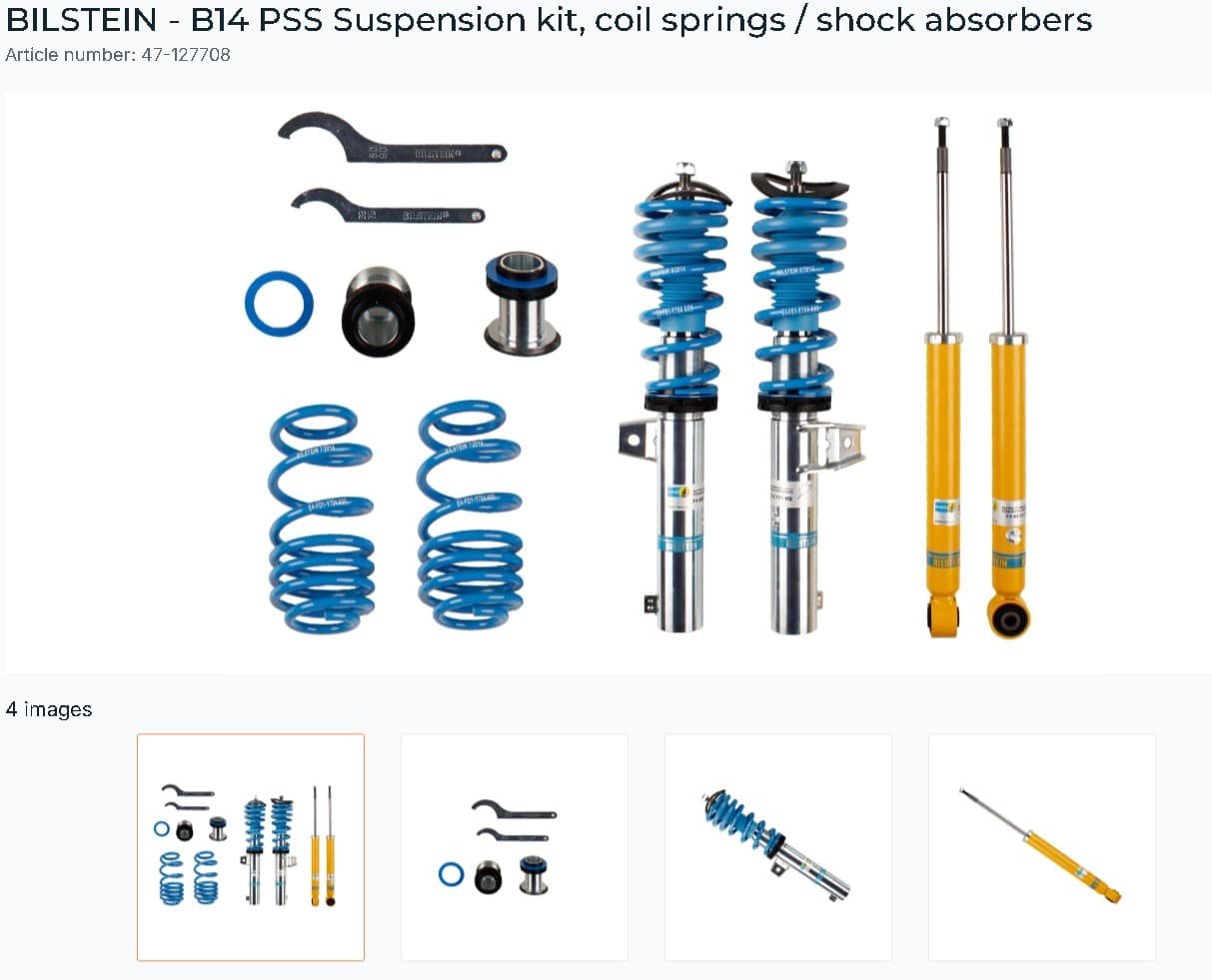 B14 PSS Suspension Kit VW GolF 5 including GTi | Jetta MK3 | IV |Passat MK6 | Touran | CC- 55mm Ø Strut Audi S3 VW GolF 5 including GTi | Jetta MK3 | IV |Passat MK6 | Touran | CC- 55mm Ø Strut Audi S3 Passat Passat MK6 | Touran | CC- 55mm Ø Strut Audi S3 image 1