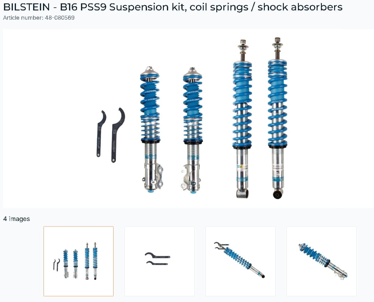 BILSTEIN B16 PSS9 Suspension Kit VW GolF 2 & GolF 3 Incl VR6 92>97