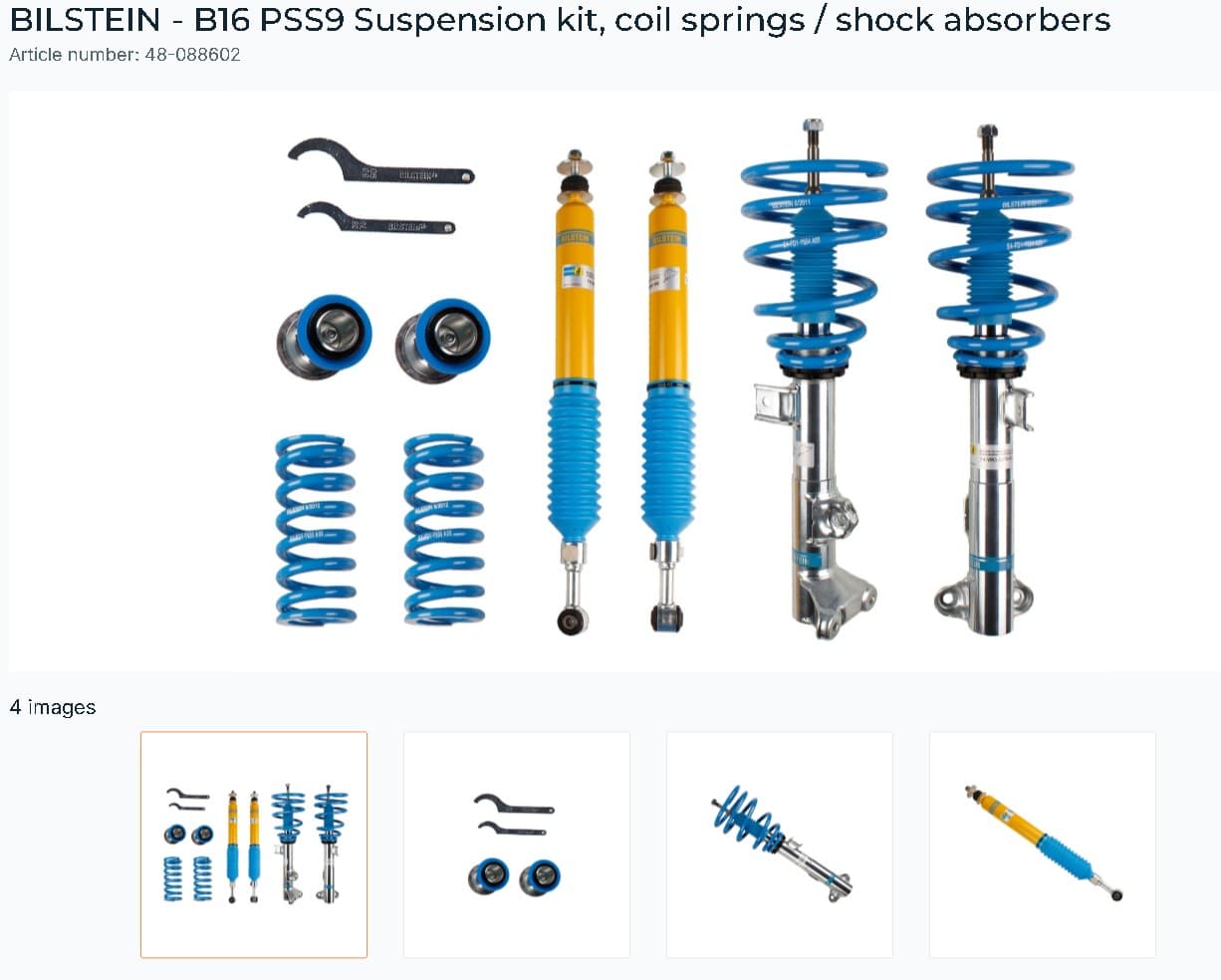 B16 PSS9 Suspension Kit MB C class W203C32sedanC55 AMGcoupe & cabrioliet image 1