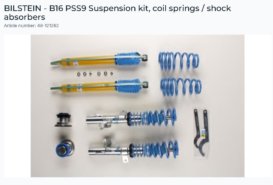 B16 PSS9 Suspension Kit MAZDA MPS 2.3 Turbo image 1