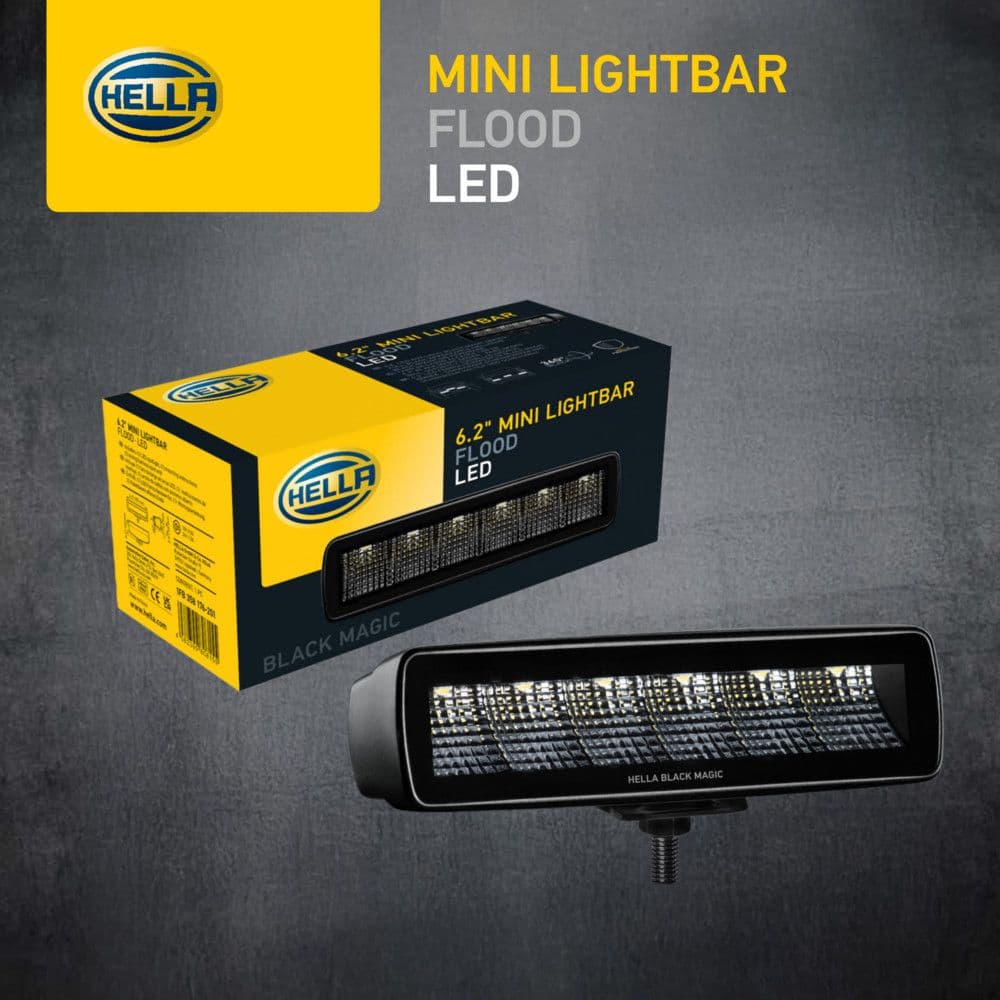 HELLA Black Magic LED Mini Lightbar 6.2" Flood thumbnail 3