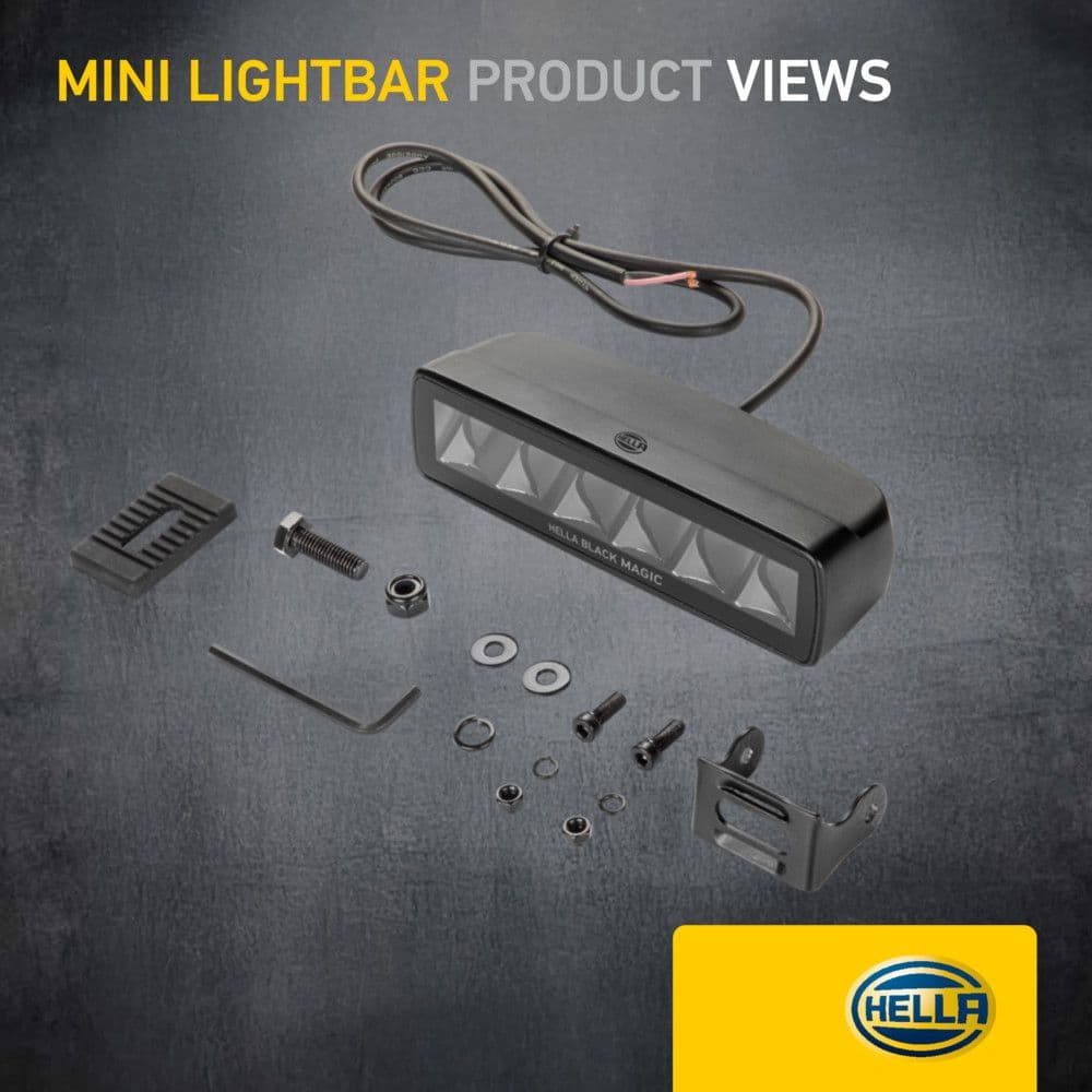HELLA Black Magic LED Mini Lightbar 6.2" Spot Single thumbnail 11