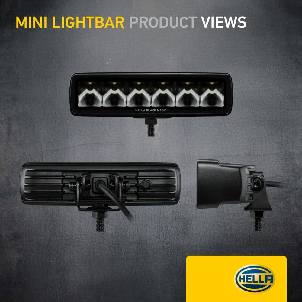HELLA Black Magic LED Mini Lightbar 6.2" Spot Single thumbnail 13