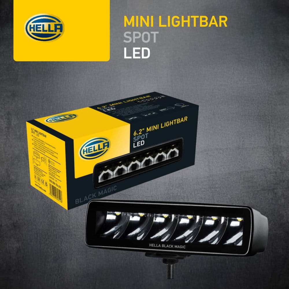 HELLA Black Magic LED Mini Lightbar 6.2" Spot Single thumbnail 3