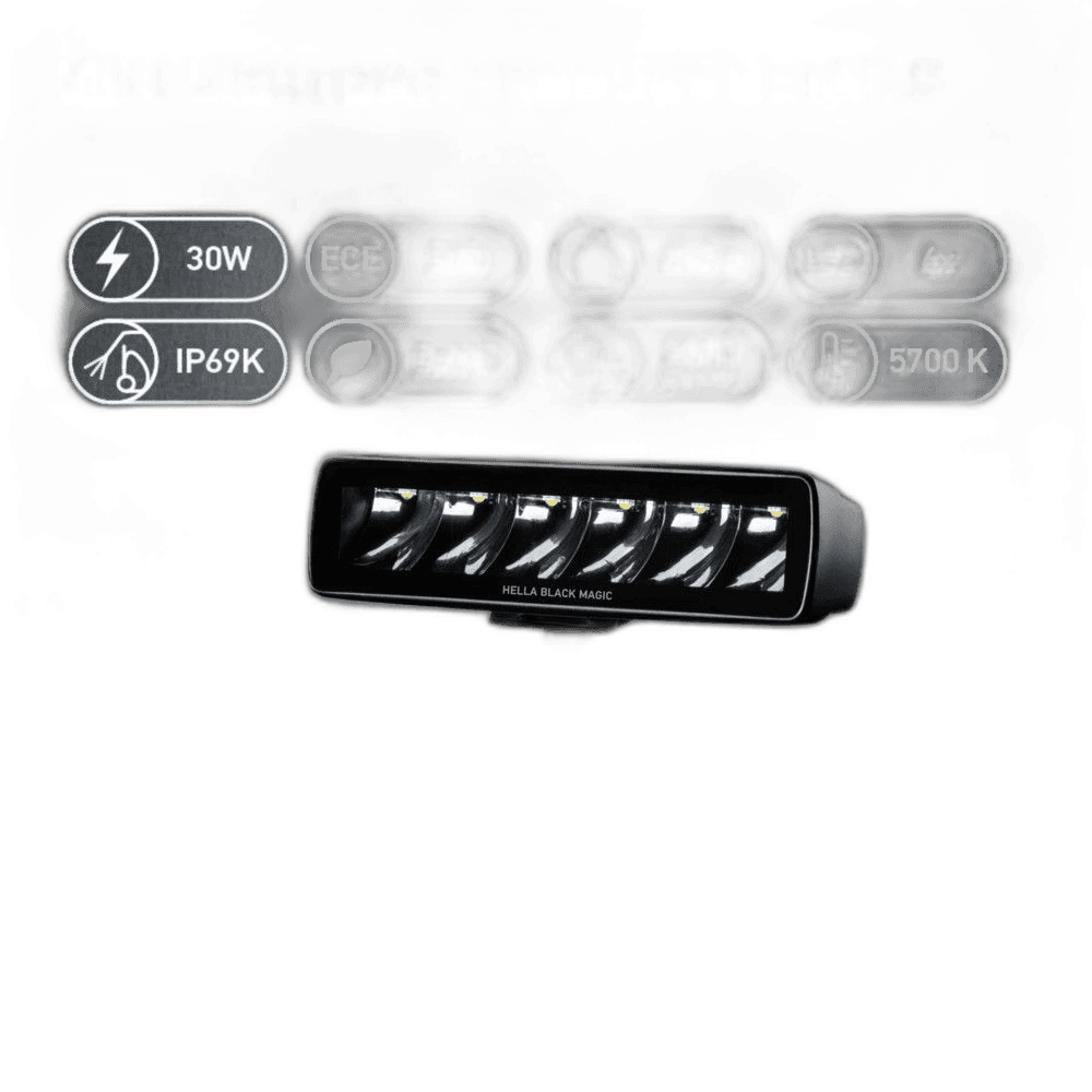 HELLA Black Magic LED Mini Lightbar 6.2" Spot Single thumbnail 8