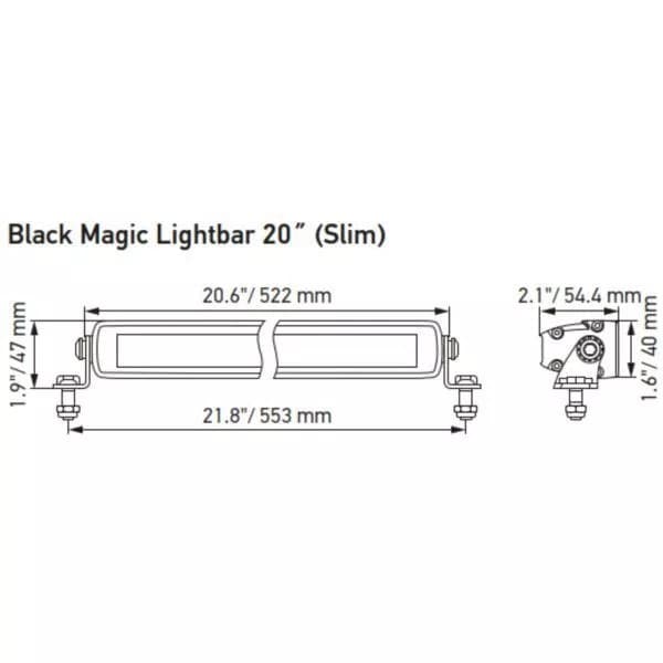 HELLA Black Magic Led Slim Lightbar 20" thumbnail 3