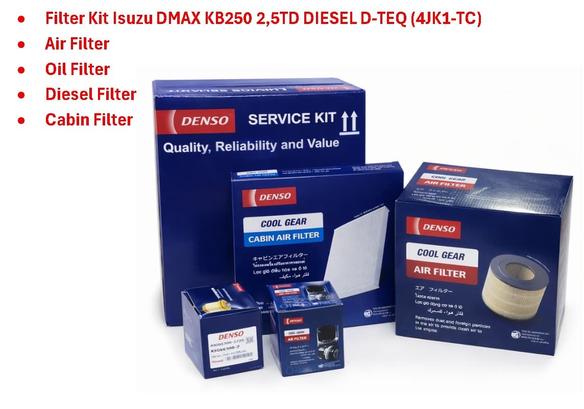 DENSO Service KIT (AF+OF+FF+CF) ISUZU KB250 2.5TD 4JK1 2013-2018 image 1