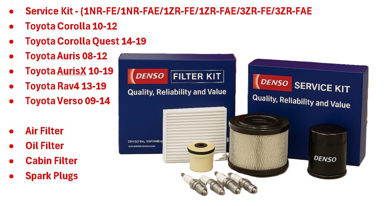 DENSO Service KIT (AF+OF+CF+Plugs) Toyota Corolla/Quest/Autis/Rav4 2010+ image 1